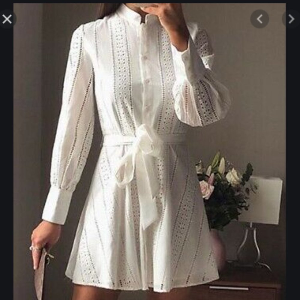 ZARA Embroidered Mini Dress NWT